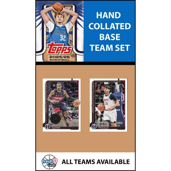 2025-26 Topps Flagship Team Set Washington Wizards Alex Sarr