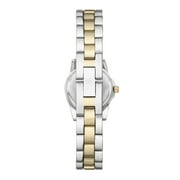 Time & Tru Womens Wristwatch: Two Tone Silver & Gold Round Mini Case and Bracelet, Gold Bezel, Silver Sunray Dial (FMDOTT105)