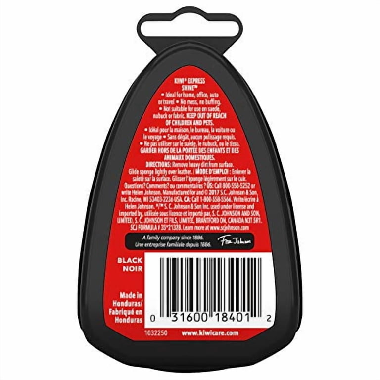 KIWI Express Shine Sponge, Black, 0.23 oz, Convenient Travel Size