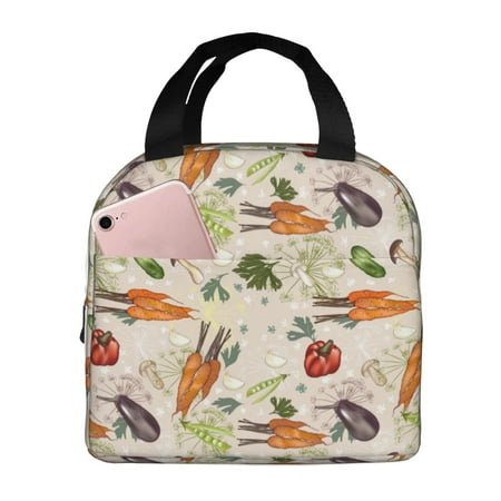 Insulated Lunch Bag for Women Men - Cute Vegetables Leakproof Cooler Lunch Box for Women Men  Lunch Tote Bags for Work School Picnic Travel