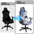 thumbnail image 5 of Jiueut White Blue Golden Marble Print Gaming Chair Cover with Armrest Cover, Wear Resistant Washable Computer Chair Slipcover 4 PCS Breathable Reclining Chair Protectors for Home Gaming, 5 of 7