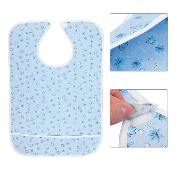 Babero para comer para adultos, doble capa, impermeable, babero para comer para personas mayores, toalla para saliva, rendimiento comprobado