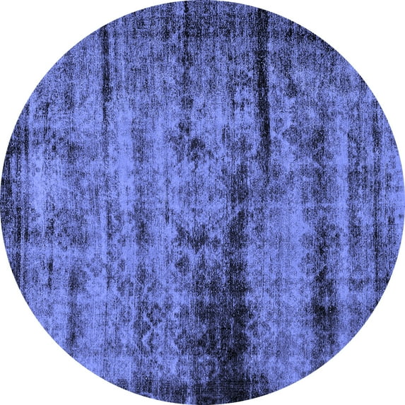 Ahgly Company Indoor Round Persian Blue Bohemian Area Rugs, 7' Round