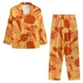 thumbnail image 3 of Renewold Pumpkins Carrots Pajamas Button Homewear Set Fall Leisure Indoor Loungewear Lightweight Crew Neck Nightwear Women 2 PCS Skin Friendly Thanksgiving Daily Clothing Size XS, 3 of 6