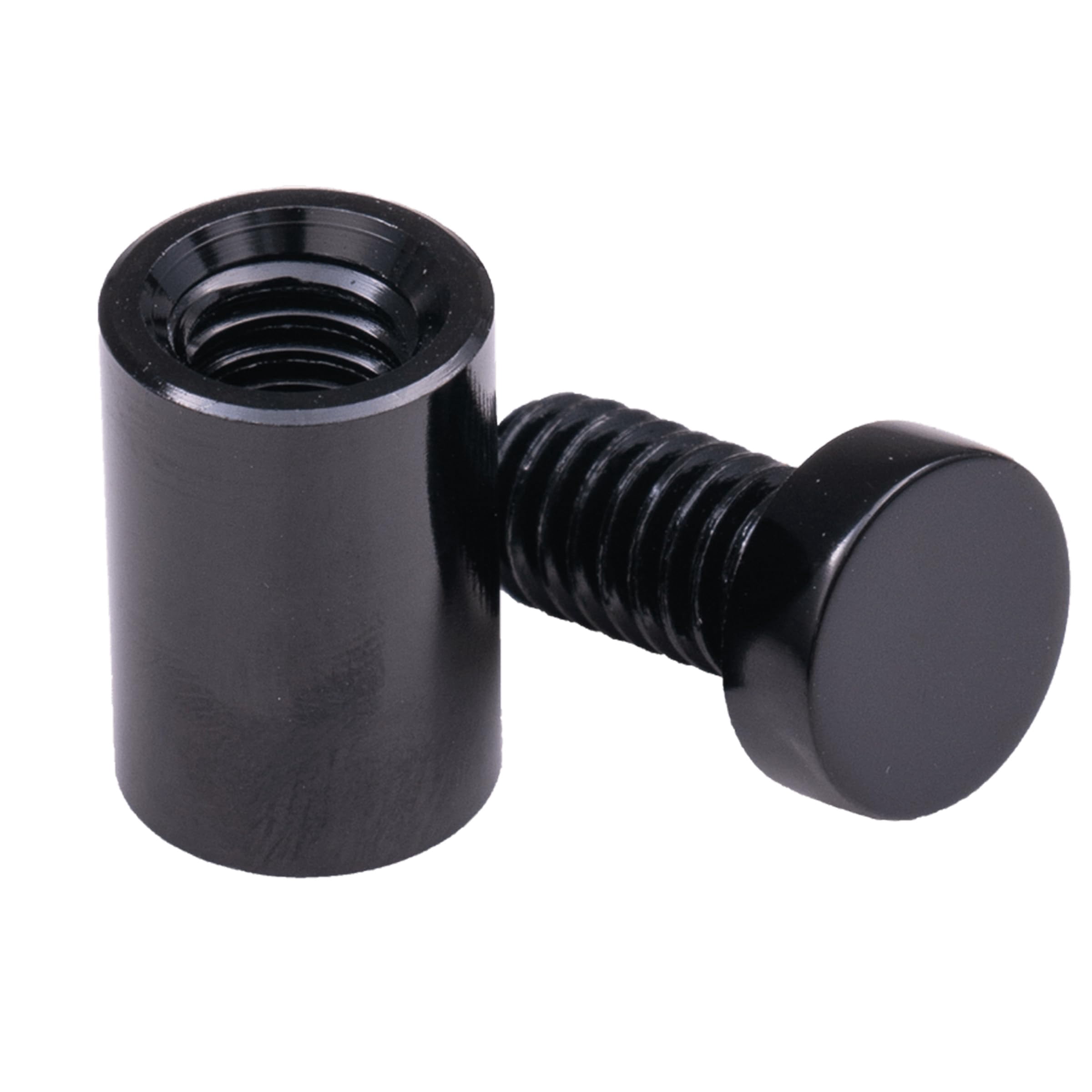 Aluminum Standoffs – Screws & Anchors – 1/2" x 3/4" Economical Sign Mounting Hardware for Interior Signs, Awards, Glass, Metal, or Acrylic Panels & Wall Spacer Kit (Black Case of 12)