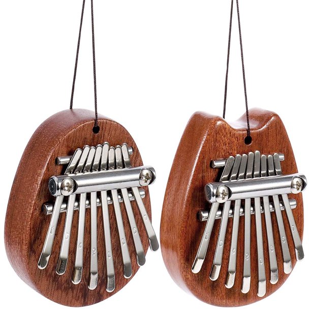 Piano De Pulgar De 8 Teclas, 2 Uds., Con Cordón, Piano De Dedo De Madera Maciza, Instrumentos De Pulgar Con Sonidos Maravillosos Muyoka Hogar