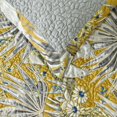 thumbnail image 3 of King / Queen / Twin Grey & Yellow Decorative CA King 86"x18" Bed Runner With Pillow Cover, Cockatoo Bird & Quilted Bed Scarf on Cotton fabric - Cockatoo Love, 3 of 4