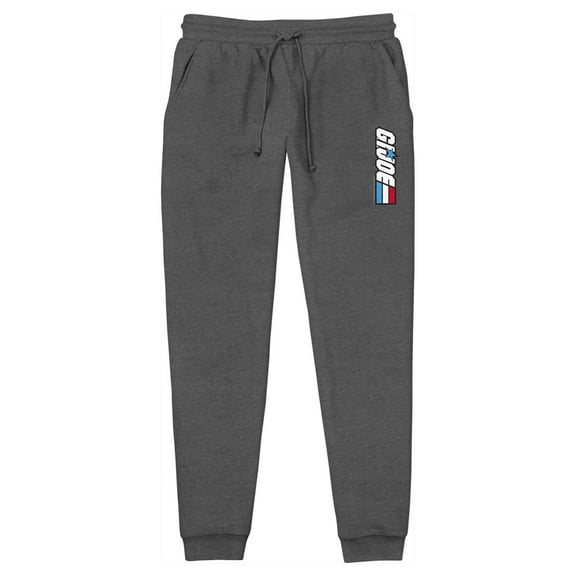 Men's GI Joe White Logo Jogger Sweatpants Charcoal Heather Large