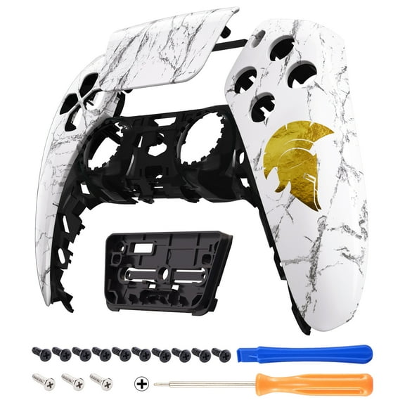 eXtremeRate Marbled Morale Touchpad Front Housing Shell Compatible with ps5 Controller, DIY Replacement Shell Custom Touch Pad Cover Faceplate Compatible with ps5 Controller