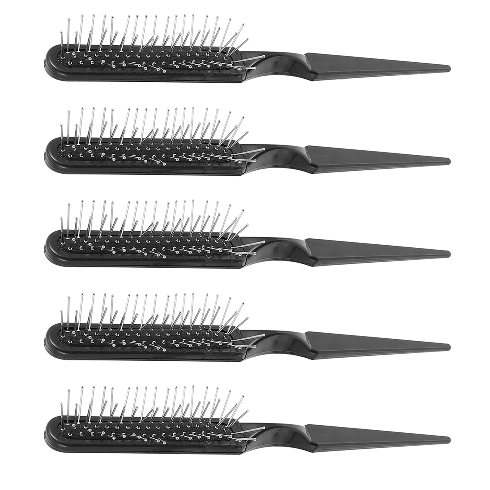 ELAYARD 5Pcs Professional Black Wig Brush Comb for Curling Hair Detangling and Sectioning
