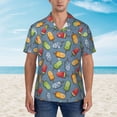 thumbnail image 2 of Xecao Fruit Ice Cream print Hawaiian shirt - a stylish short-sleeve button-down for men, perfect for casual beach and tropical outings., 2 of 9