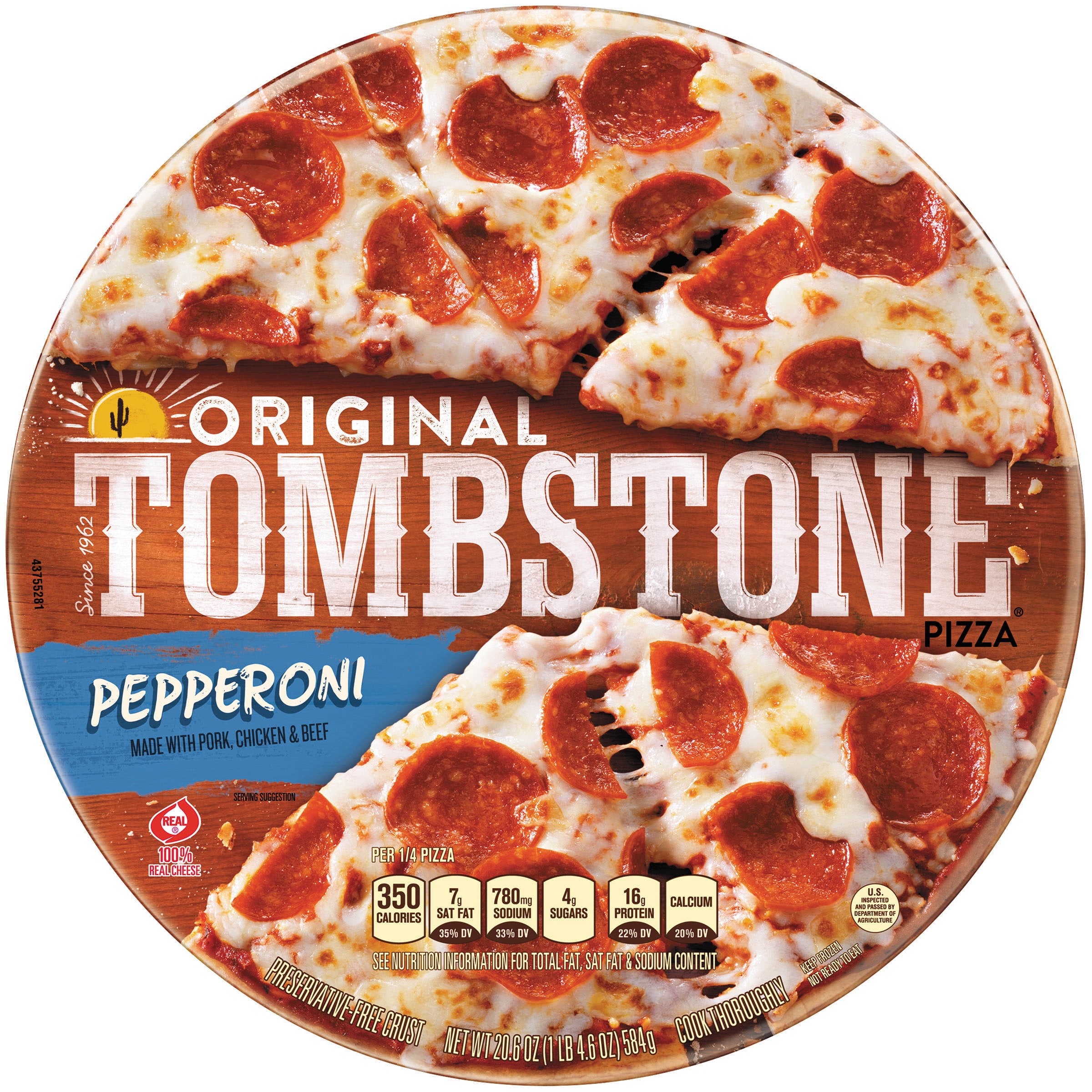 Tombstone Original Pepperoni Frozen Pizza 20 6 Oz Pack Walmart Com Walmart Com