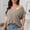 Khaki, variant on Womens Off The Shoulder Tees Summer Cap Sleeve Tunic Tops Pure Basic T-Shirt Loose Casual Plus Size T Shirts Going Out Vacation Beach Blouses