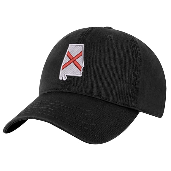 Alabama Flag Baseball Cap – Embroidered State Hat for Heart of Dixie Pride (Black)