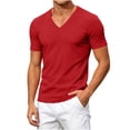 thumbnail image 6 of hoksml Men's V Neck Short Sleeve T Shirt Breathable Mesh Basic Tee for Sports Daily Outdoor Casual Wear, 6 of 9