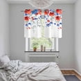 thumbnail image 6 of 2 Panels Kitchen Tier Curtains 39 Inch Length, Blue Red Flowers Grommets Window Treatment Curtain, Elegant Spring Floral Butterfly Pastoral Thermal Curtains Drapes for Living Room/Bathroom, 6 of 9