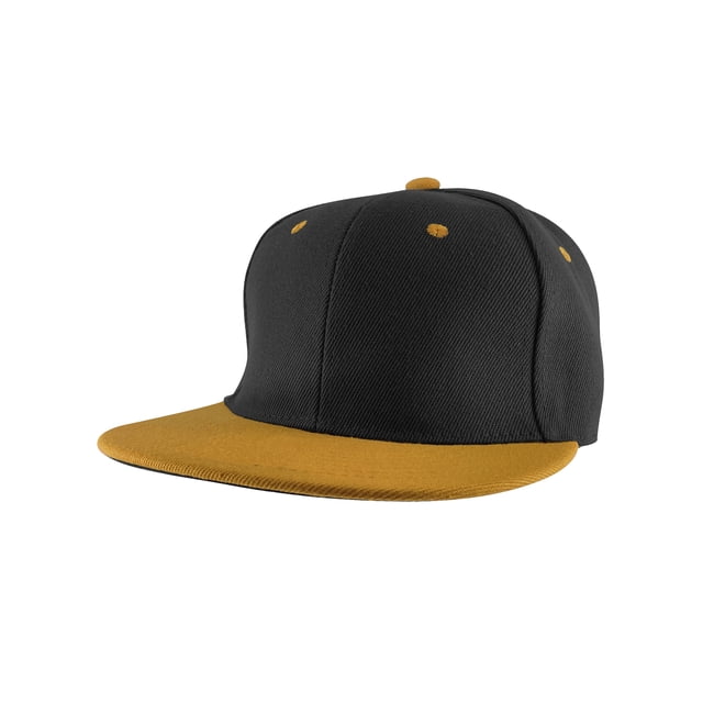 Top Headwear Flat Bill Adjustable Snapback Cap - Black/Rust