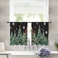 thumbnail image 3 of Black Christmas Sheer Curtains 45 Inch Length 2 Panels Set, Semi Transparent Voile Rod Pocket Curtains for Living Dining Room Bedroom Drapes Snowflake Xmas Christmas Tree, 3 of 8
