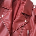 thumbnail image 5 of Bibifish Women's Jackets Dark Grey Faux Leather Moto Jackets Zip Up Cropped PU Coats Casual Trendy Long Sleeve Street Style Daily Wear Jackets, 5 of 6