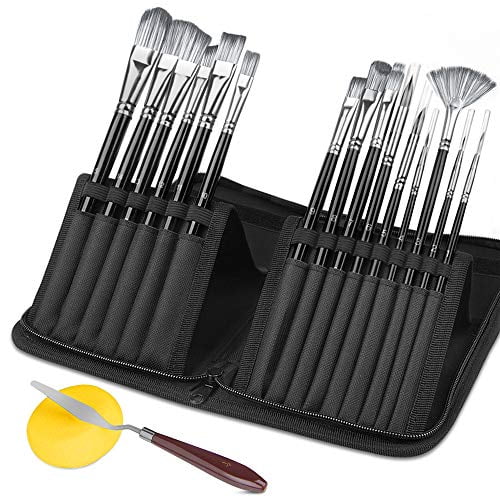 15PCS Pro Art Painting Brushes Set Acrylic Oil Watercolor Artist Paint Brush US