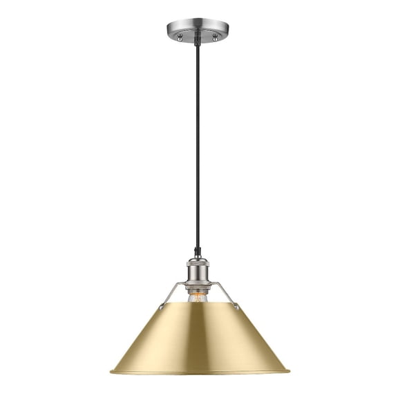 Orwell 1-Light Pendant in Pewter with Brushed Champagne Bronze