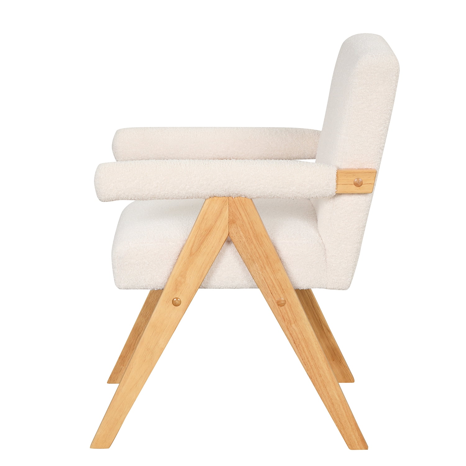 Kadyn Modern Arm Chair Set of 2, Altay Velvet Accent chairs with arm pads, Upholstered Armchair for Living Room Bedroom, White