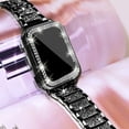 thumbnail image 5 of Antank Apple Watch Band with Case for Series 7 45mm Women Double Bling Crystal Diamonds Rhinestone Bumper Wrist Strap, 5 of 9