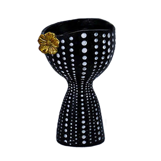 Elegante jarrón de mesa, maceta, figura, arreglo floral, soporte para bolígrafos, para interior y exterior. Negro
