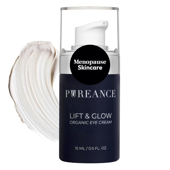 Organic Eye Cream for Dark Circles and Puffiness for Menopausal Skin, Restore Collagen production, Anti Aging Eye Cream by PUREANCE