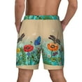 thumbnail image 3 of Sigee Colorful Plants And Insects Print Mens Swim Trunks with Compression Liner Quick Dry Swim Stretch Beach Shorts with Pockets,S-3XL, 3 of 7