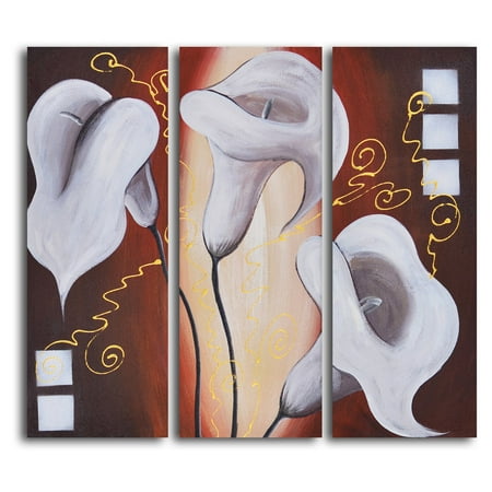 Choral Lilies Risen 3-Piece Oil Painted Wall Art Set