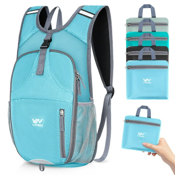 Mochila de Senderismo VHYBRIX 15L Plegable Impermeable 0.24kg Azul