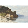 thumbnail image 2 of Hermann David Salomon Corrodi 14x11 Black Ornate Wood Framed Double Matted Museum Art Print Titled: At the Amalfi Coast, 2 of 5
