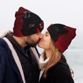 thumbnail image 5 of Lsque Panther Red Background Pattern Knitted Beanie, Unisex Winter Hat, Knit Hat Winter Beanies Thick Fisherman Beanies Cuffed Plain Skull Caps, 5 of 6