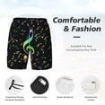 thumbnail image 3 of Naloa Music Notes Print Men Swim Trunks with Compression Liner ,Board Shorts,Men's Swim Shorts with Drawstring and Elastic Waistband-X-Large, 3 of 6