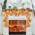 thumbnail image 5 of 2/1 Pack Fall Maple Garland Clearance - 5.6ft/Strand Artificial Fall Garlands Leaves Autumn Decor for Home Wedding Halloween Thanksgiving Party, 5 of 7