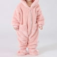 thumbnail image 5 of DHFJKG Toddler Baby Fluffly Shaggy Snowsuits Jumpsuit Ears Hooded Long Sleeve Fuzzy Zipper Romper Outfits Boys Girls Winter Warm Clothes Cute One-Pieces, 5 of 5