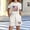 White, variant on Girls Red 4th of July Outfit American Flag Watercolor Floral Print Short Sleeve T-Shirt & Shorts Set,Size 5-6 T