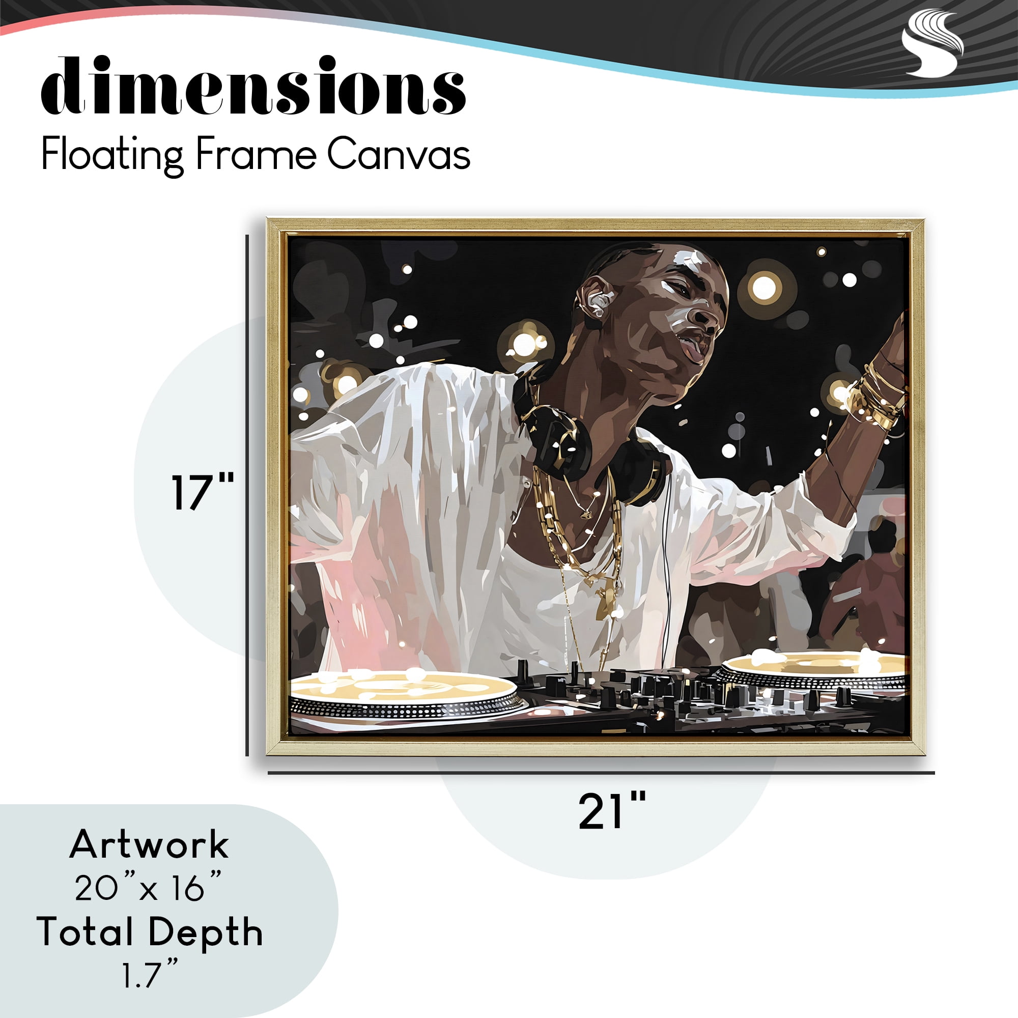 Stupell Industries Music In His Soul Gold Framed Floater Canvas Wall Art, design by Franklyn Gregory