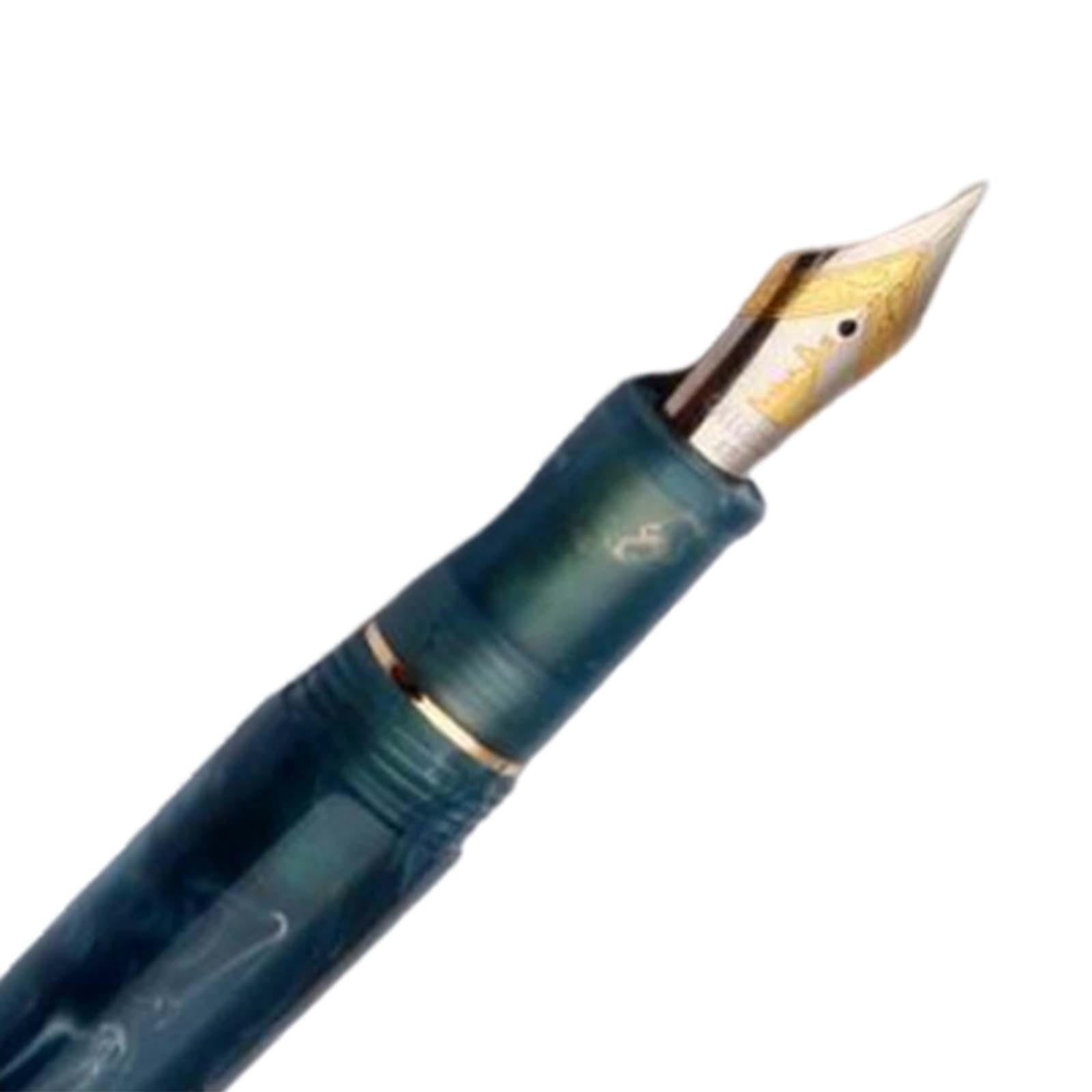 LeeQinersw Piston Fountain Pen Piston Filling Pen Ef0.5mm Smooth Large Ink Capacity Writing dark blue