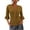 Brown, variant on Womens Spring Summer 3/4 Tops Trendy Ruched Front Button Down Shirts Plain V Neck Elbow Sleeves Blouse