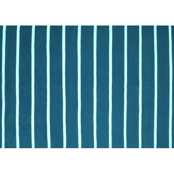 Ahgly Company Machine Washable Indoor Rectangle Abstract Turquoise Blue Contemporary Area Rugs, 7' x 9'