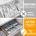 thumbnail image 4 of SpaceAid Bamboo Silverware Drawer Organizer with Labels, 15.6"L x 8"W x 2.4"H, Gray, 4 of 7