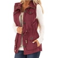 thumbnail image 2 of Langwyqu Women's Casual Vest Lightweight Sleeveless Drawstring Jackets, 2 of 5