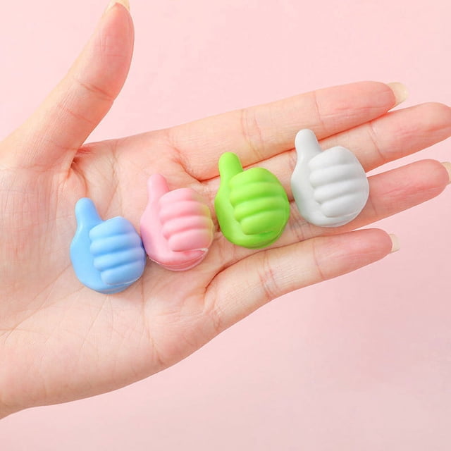 Gancho de Pared de Silicona para el Pulgar, 4 Piezas Adhesivo Creativo Clip para Cable para el Pulgar Gancho para Llaves Soporte de Pared para Cable de Datos Auriculares con Almacenamiento de Llaves brillar Electrónica