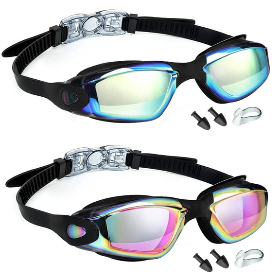 Swim Goggles, 2 Pack Swimming Goggles Anti Fog No Leaking For Adult Women Men Youth