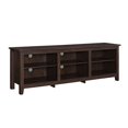 thumbnail image 1 of 70" Wood Media TV Stand Storage Console in Traditional Brown, 1 of 4