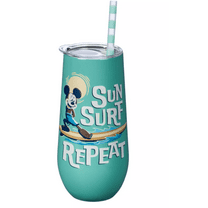 Disney Parks Mickey Mouse Summer Fun Stainless Steel Tumbler Straw New With Tag