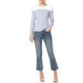thumbnail image 2 of INSPIRE CHIC Women's Blouse Striped Color Block Long Sleeve Causal T-Shirt L Light Blue, 2 of 8