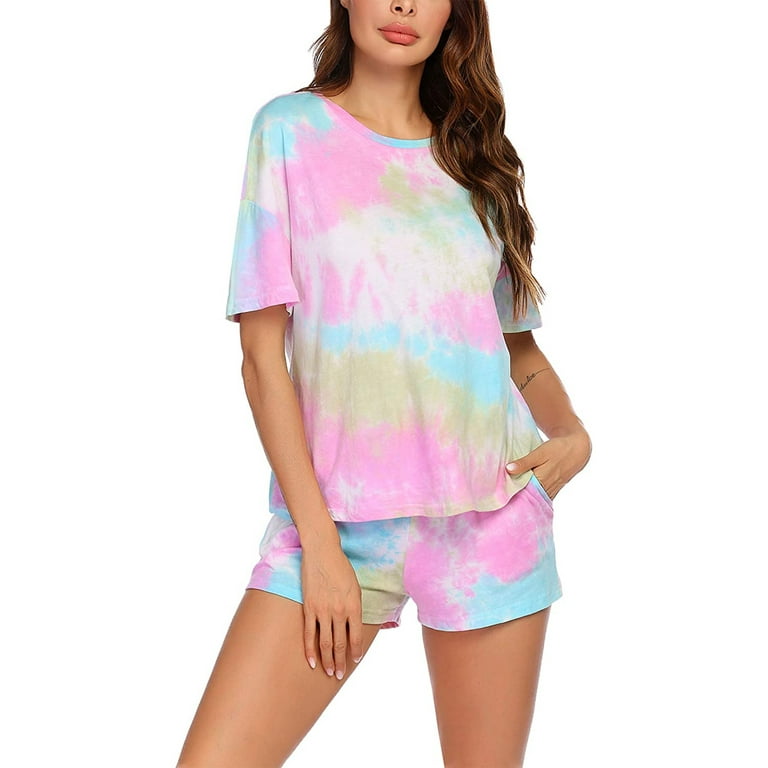 Tie dye best sale pajama shorts set